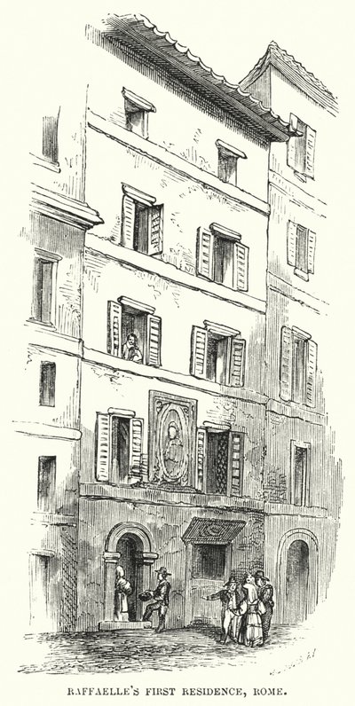 ラファエルの最初の住居、ローマ（エングレービング 作： Frederick William Fairholt