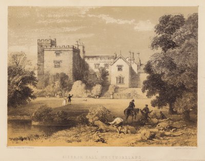 Sizergh Hall、ウェストモアランド (アクアティント) 作： Frederick William Hulme