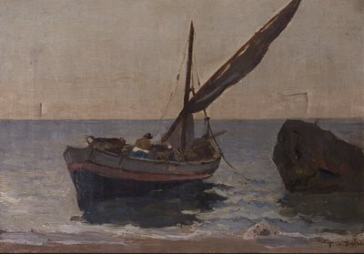 海岸のボート、20世紀初頭 作： Frederick William Jackson