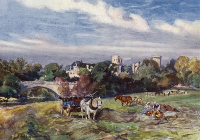 橋からのウォリック城 作： Frederick William Newton Whitehead