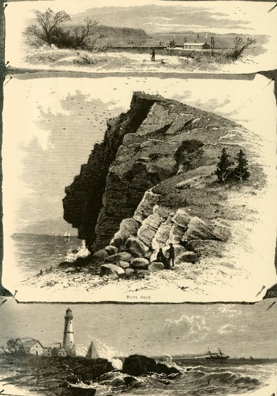 「ポートランド港と島々」、1874 年。 作： Frederick William Quartley