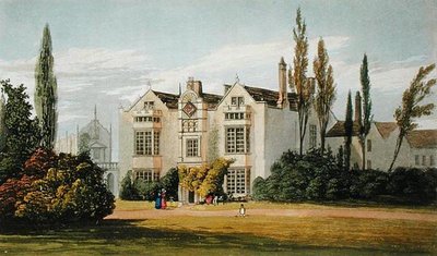 バーフォード・プライオリー（1826年頃に出版されたアッカーマンの「芸術のリポジトリ」より）（カラーリトグラフ 作： Frederick Wilton Litchfield (after) Stockdale