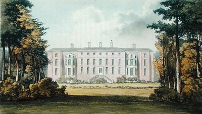 1826年頃に出版されたアッカーマンの「芸術のリポジトリ」に掲載されたハムハウス（カラーリトグラフ） 作： Frederick Wilton Litchfield (after) Stockdale