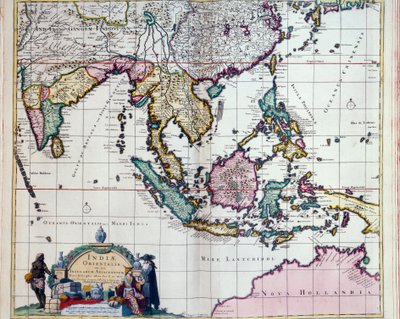 地理：フレデリック・デ・ウィット（1650年頃活躍）の東インド諸島の地図 17世紀 パリ、B.N. 作： Frederick de Wit
