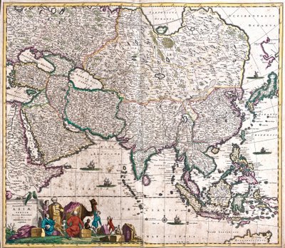 アジアの地図（銅版画 作： Frederick de Wit