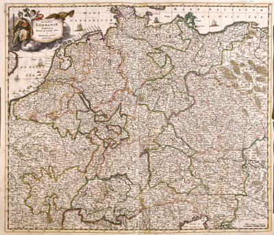 ドイツの地図（エッチング 作： Frederick de Wit