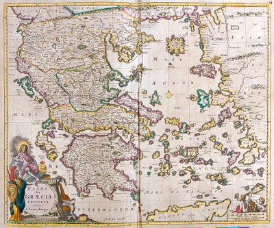 ギリシャの地図（銅版画 作： Frederick de Wit