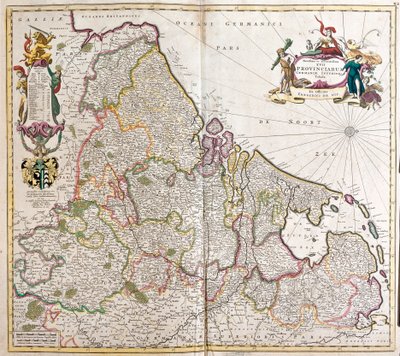 下級ドイツ（ドイツ）の地図（エッチング 作： Frederick de Wit