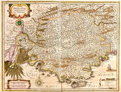 プロヴァンス(フランス)の地図(銅版画) 作： Frederick de Wit