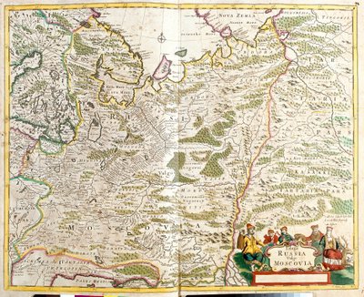 ロシアの地図、モスクワ市周辺（エッチング 作： Frederick de Wit
