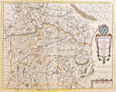 バビエール（ドイツ）の地図（エッチング 作： Frederick de Wit