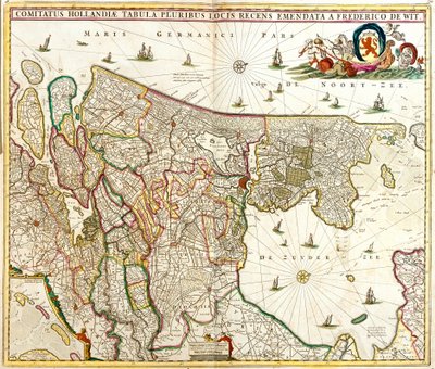 オランダ伯爵の地図（エッチング 作： Frederick de Wit