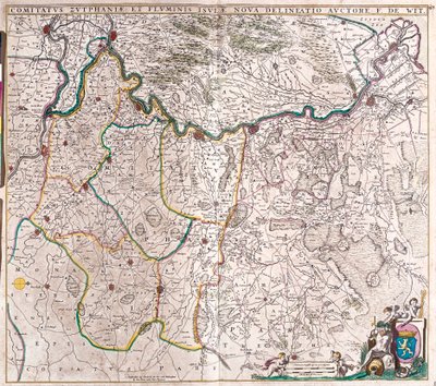 ズートフェン伯爵の地図（ドイツ）（銅版画 作： Frederick de Wit