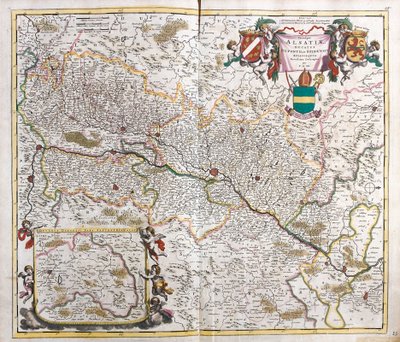 アルザス・デュッシュ（フランス）の地図（エッチング 作： Frederick de Wit
