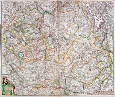 ブラバント公国(ベルギー・オランダ)の地図(エッチング) 作： Frederick de Wit