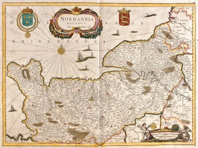 ノルマンディー公国(フランス)の地図(エッチング) 作： Frederick de Wit