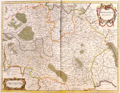 フランケンシュタイン公国（ドイツ）の地図（エッチング 作： Frederick de Wit