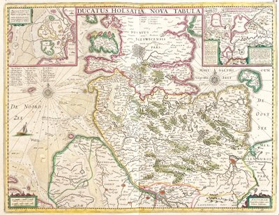 ホルスタイン公国（ドイツ）の地図（エッチング 作： Frederick de Wit