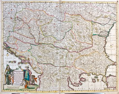 ハンガリー王国の地図（エッチング 作： Frederick de Wit