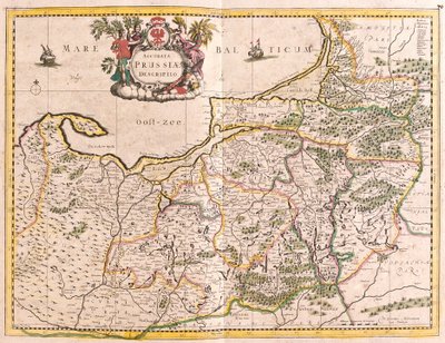 プロイセン王国（ドイツ）の地図（銅版画 作： Frederick de Wit