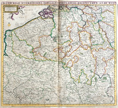 オランダ王国の地図（エッチング 作： Frederick de Wit