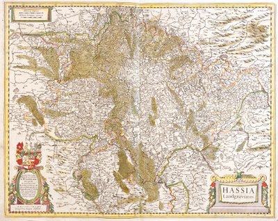 ヘッセン州（ドイツ）のランドグレーブの地図（エッチング 作： Frederick de Wit