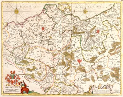ブランデンブルク（ドイツ）のマルグラヴィア地図（エッチング 作： Frederick de Wit