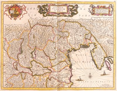 イタリアのヴェネツィア領地の地図（エッチング 作： Frederick de Wit