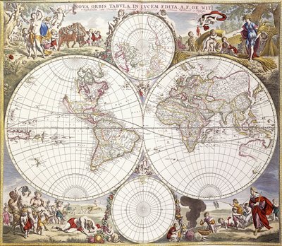 アトラスマイオール、1705年頃の世界地図 作： Frederick de Wit