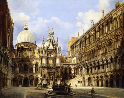 ドージェの中庭、ヴェネツィア、1841年 作： Frederico Moja