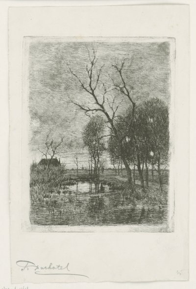 夕暮れ 作： Fredericus Jacobus van Rossum du Chattel (signed by artist)