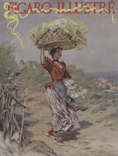 ビアリッツで。ルフィガロイラストの表紙、1895年3月 作： Frederik Hendrik Kaemmerer