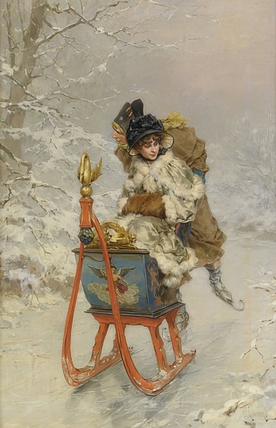 そりに乗る 作： Frederik Hendrik Kaemmerer
