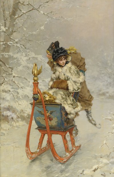 そりに乗る 作： Frederik Hendrik Kaemmerer