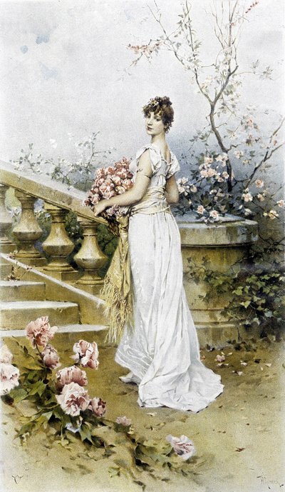 女-初夏のアレゴリー、カレンダーイラスト：Hubert Dys、絵：F.H. Kaemmerer 作： Frederik Hendrik Kaemmerer