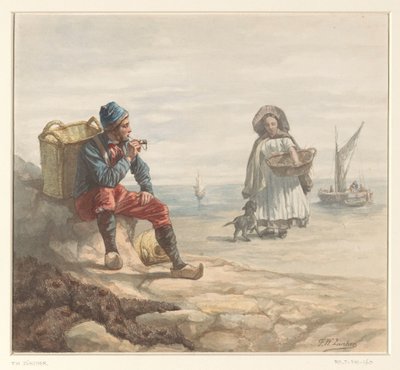 ビーチの漁師 作： Frederik Willem Zürcher