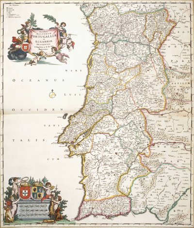 ポルトガルを示す地図、1680年頃 作： Frederik de Wit