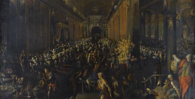 ベルシャザールの饗宴、1596 作： Frederik van Valckenborch
