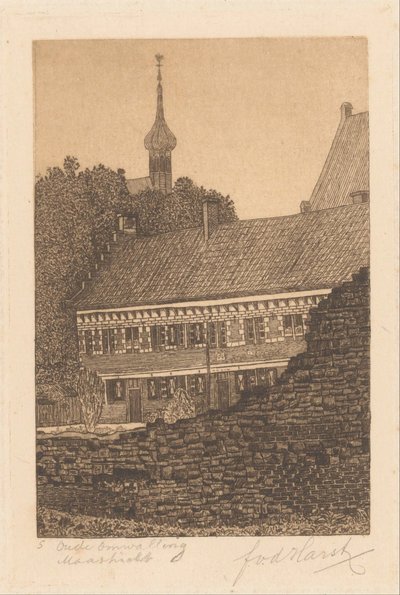 古い壁、マーストリヒト (オブジェクトの元のタイトル) 作： Frederik van der Harst (signed by artist)