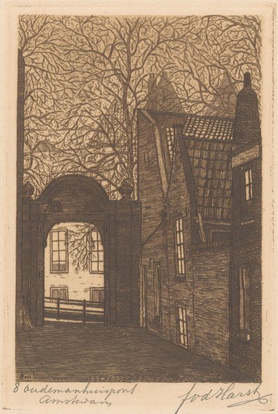 アムステルダムの Oudemanhuispoort 作： Frederik van der Harst (signed by artist)