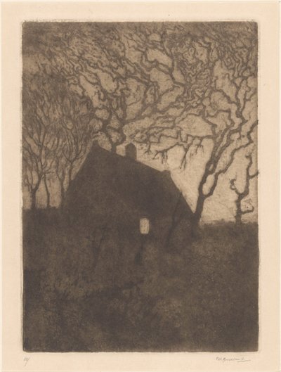夜の家 作： Frederika Henriëtte Broeksmit (signed by artist)