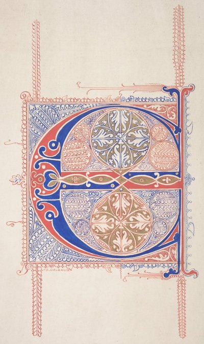照らされたイニシャル C、1830-62。 作： Freeman Gage Delamotte