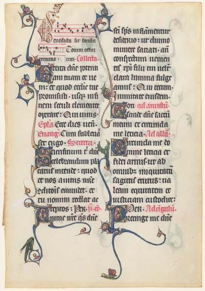 ボーヴェ ミサ典書の写本の葉 作： French 13th Century