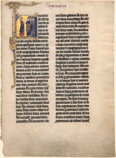 イスラエルの子らを数えるモーセ 作： French 13th Century