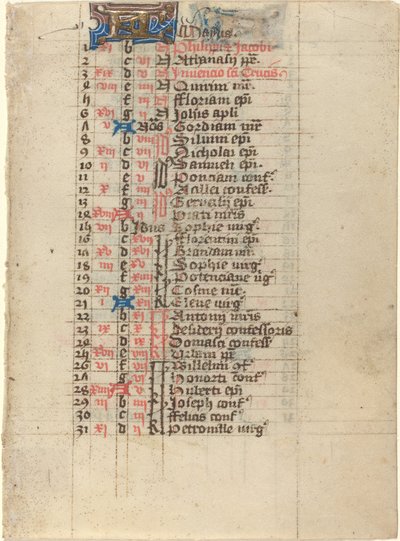 時間の本のページ 作： French 15th Century