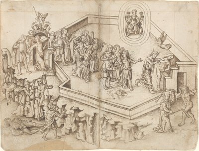 裕福な家庭の学者の生活の寓話[fol。 3 verso / 4 recto] 作： French 16th Century