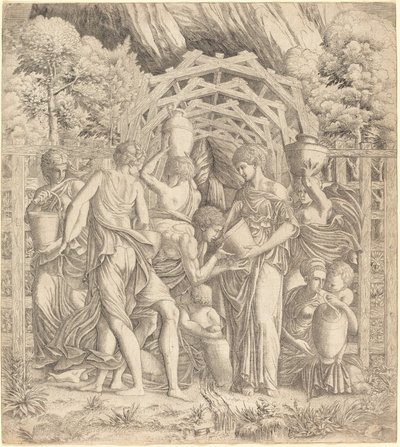 水を飲む青年（レベッカとエリエゼル？） 作： French 16th Century after Francesco Primaticcio