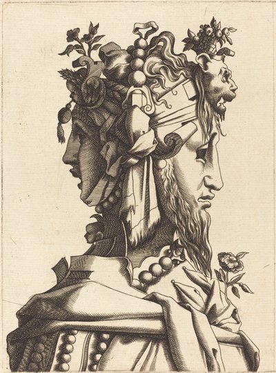 豪華な衣装を着た女性のバスト 作： French 16th Century after René Boyvin or Pierre Milan