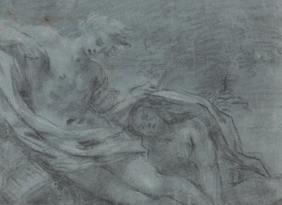 2 つのリクライニング フィギュア [裏面] 作： French 17th Century