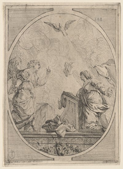 受胎告知 作： French 18th Century after Pierre Hubert Subleyras